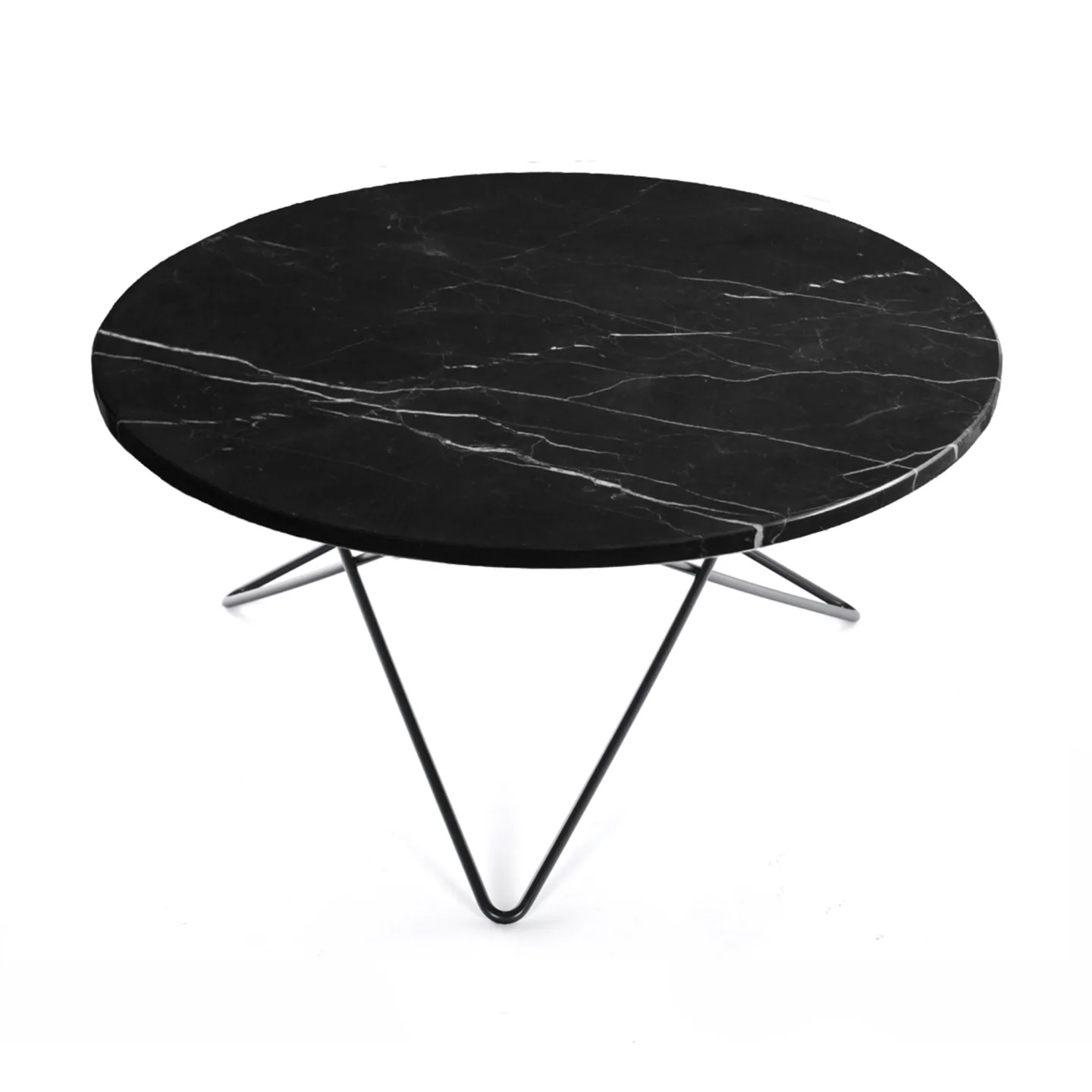 OX Denmarq - O Table, Black Steel Frame, Top: Black Marble - Soffbord - Dennis Marquart - Svart - Metall/Sten