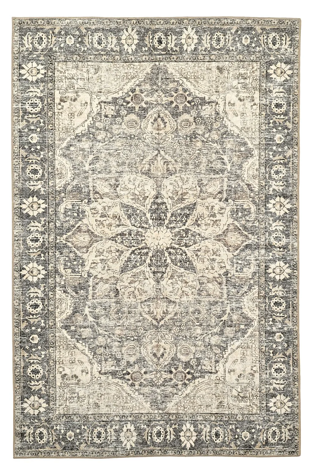 Flatvevd teppe - Alvand (svart) (Størrelse: 150 x 230 cm)