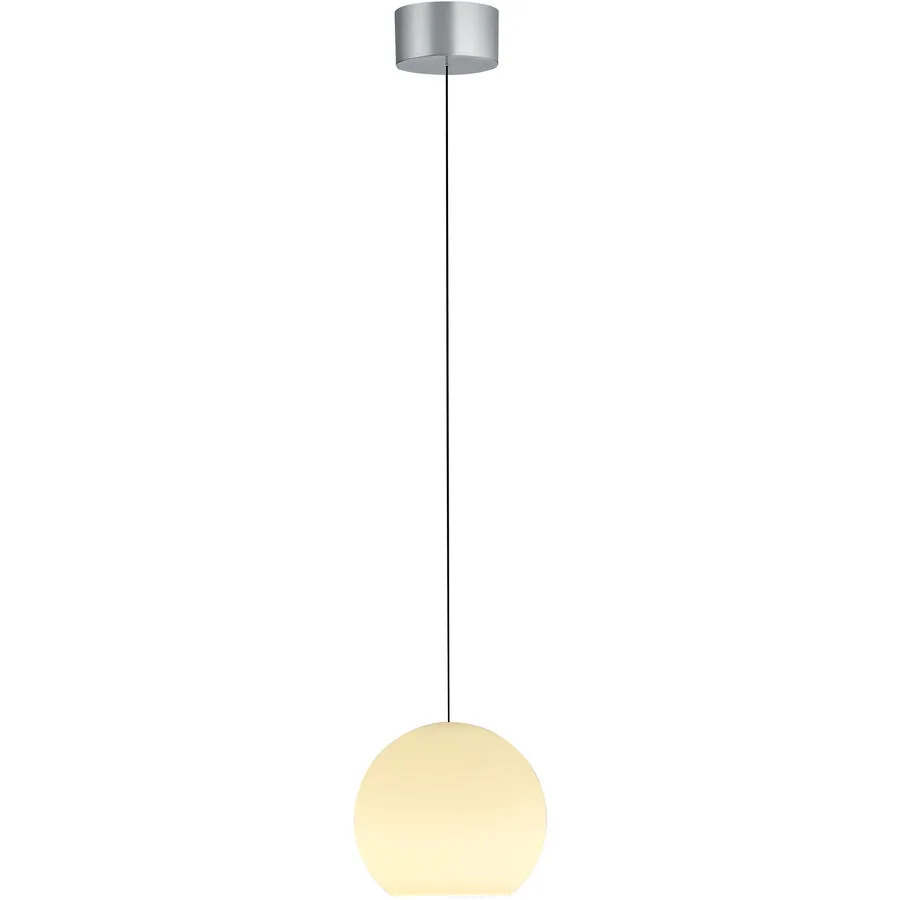 Designer-Pendellampe Bankamp Globe aluminium matt 1-flammig dimmbar D 23 cm - LED - Lichtfarbe: Extra warmweiss - Material: Silikon/Eisen -
