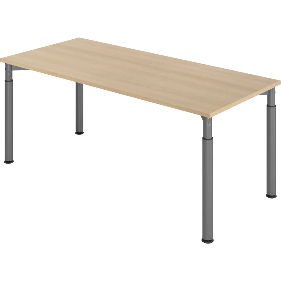 Schreibtisch Office eiche Holzwerkstoff Höhenverstellbar B 180 T 80 cm