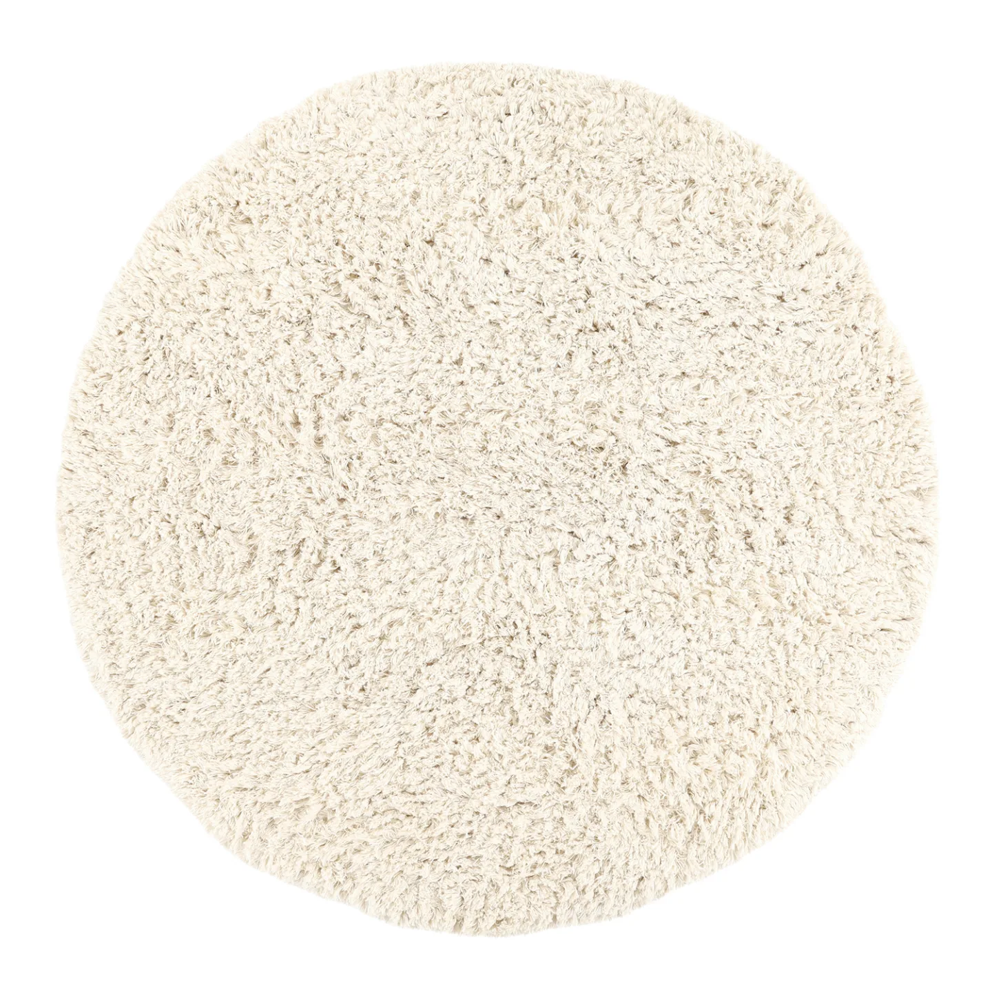 Rundt teppe - Fassale Hand Woven Wool Shaggy (hvit) (Størrelse: Ø 200 cm)