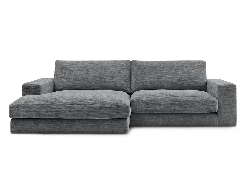 Ecksofa BOBOCHIC LEONARD Stoff mit Textur dunkelgrau