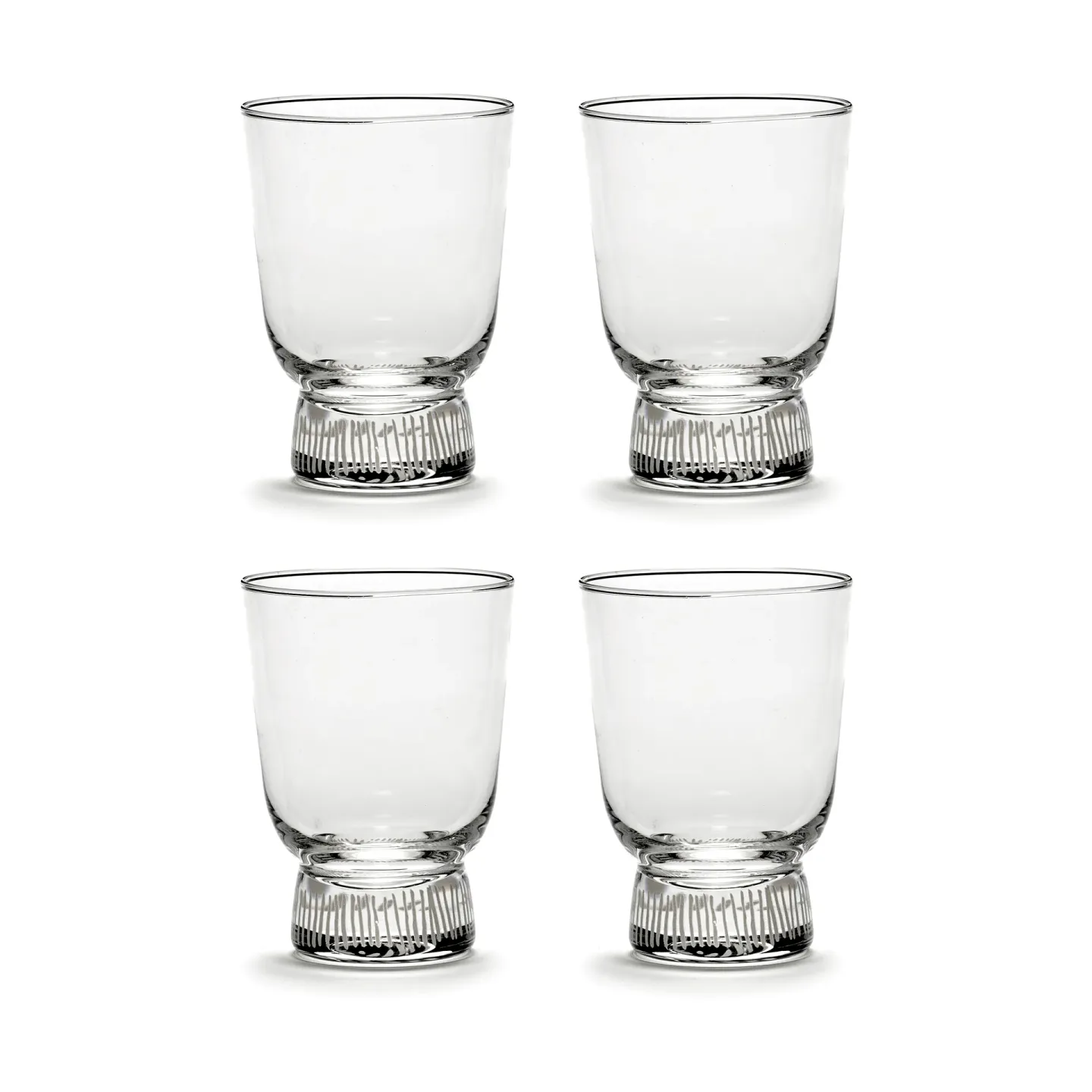 Serax Ottolenghi Feast Wasserglas 33 cl 4er Pack Stripes sandblasted