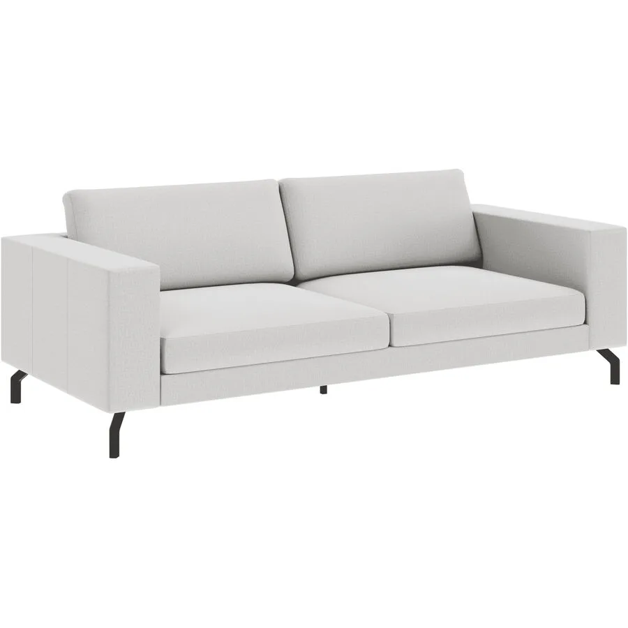 Sofa Domino Links Stoff hellgrau B 220 T 98 cm - Möbel Konfigurator: Traummöbel individuell zusammenstellen