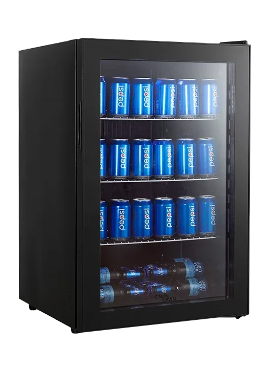 Getränkekühlschrank freistehender schwarzer , Cavin Polar Collection LED-Beleuchtung 115, 0-10 °C, B: 54 x H: 84,5 x T: 54,8 cm