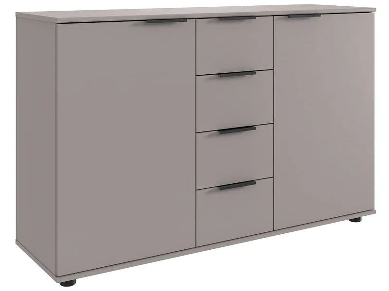 Kommode MIDNIGHT 2 Türen 4 Schubladen 41x130x83cm beige melamin