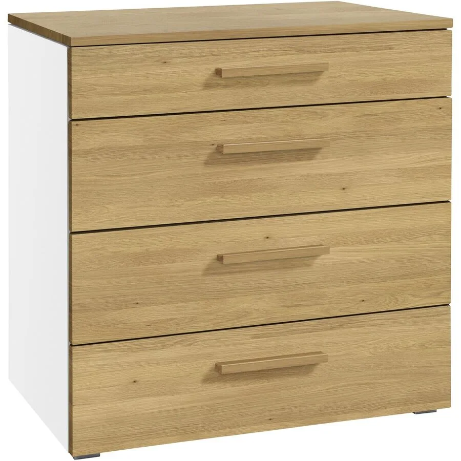 Hasena Kommode Sipi Natur, Weiss Eiche, MDF B 90 H 86 cm