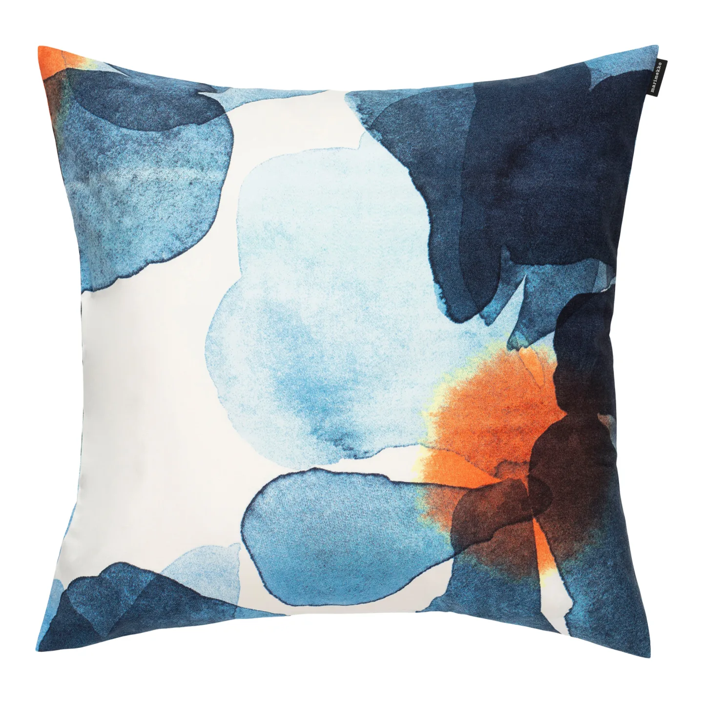 Marimekko - Valssi Cushion Cover 50 x 50 cm White Dk.Blue Orange - Prydnadskuddar och kuddfodral - Aino-Maija Metsola