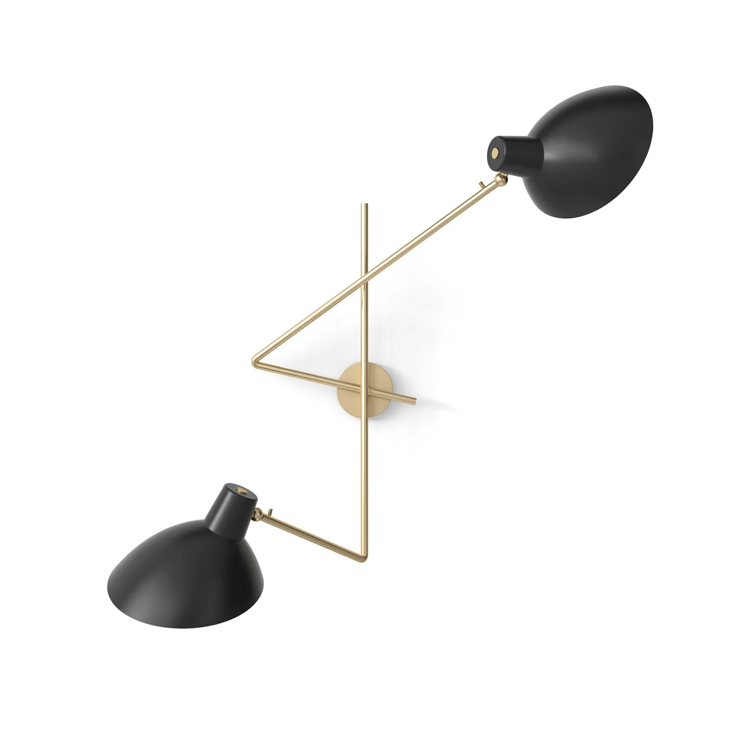 Astep - VV Cinquanta Twin, Brass Mount, Black Reflectors - Vägglampor - Vittoriano Viganò - Svart - Metall