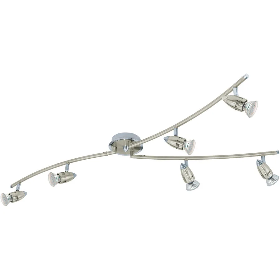 Eglo Spot Magnum-LED Grau Stahl - Farbe: Nickel matt mit Chrom - Lichtfarbe: Warmweiss