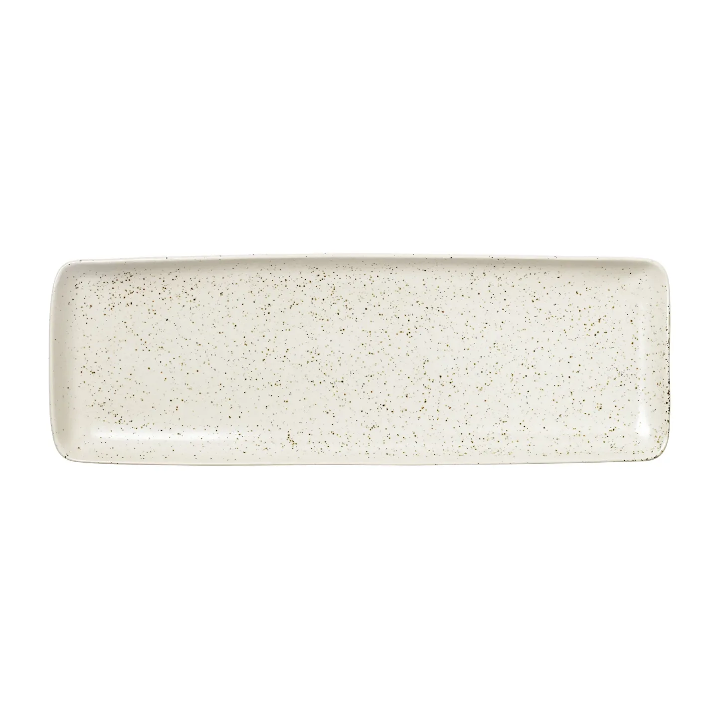 Broste Copenhagen Nordic Vanilla Teller rechteckig 12,5 x 35cm Cream with grains