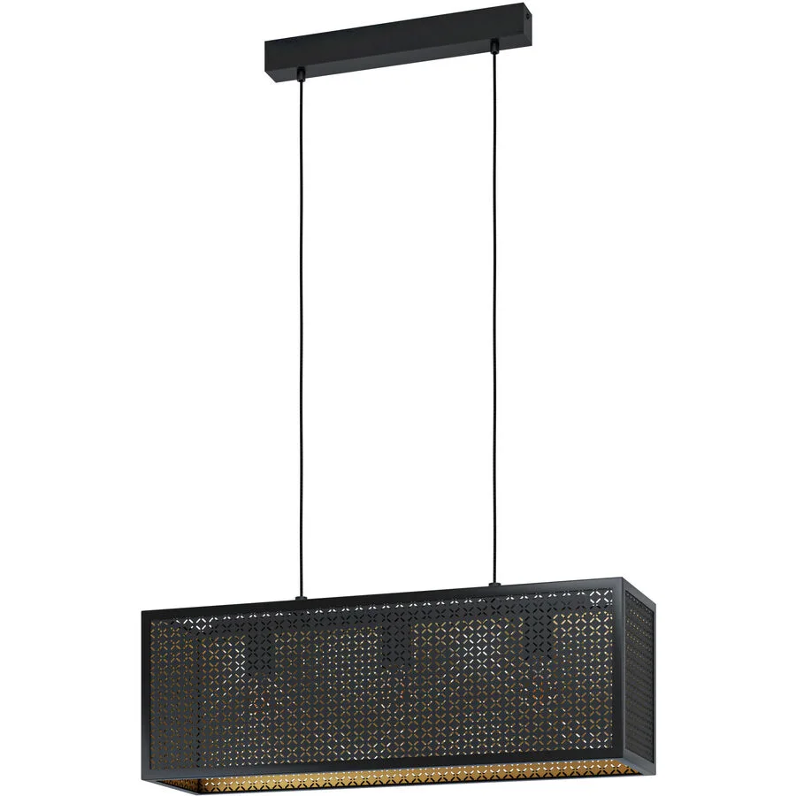 Eglo Pendellampe Sallicano Gold/Schwarz Stahl 20 cm 110 cm - Farbe: schwarz-gold