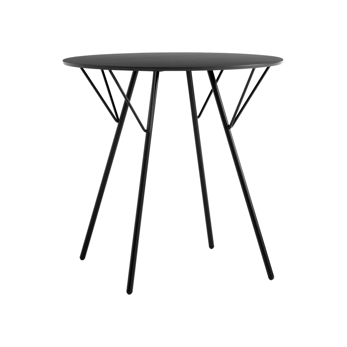 &Tradition - RFH Terrace Table RD5 Ø75 H73 cm Black frame Laminate Black - Småbord och sidobord utomhus - Robin Day - Svart - Laminat/Metall
