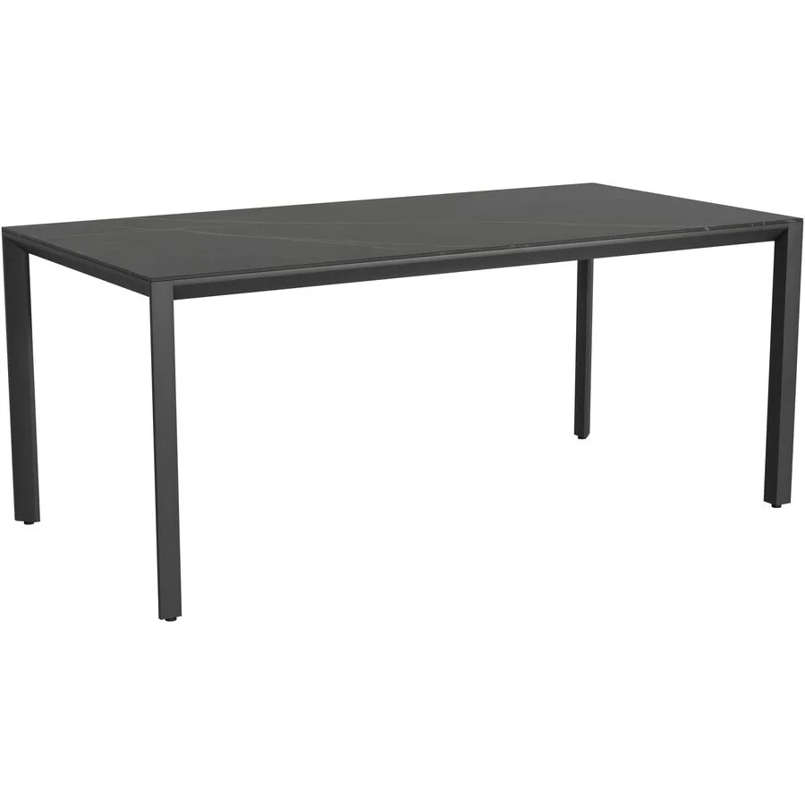 Gartentisch Tropea Schwarz matt / Kelya Mineralkeramik/Stahl pulverbeschichtet B 180 T 90 cm - Möbel Konfigurator: Traummöbel individuell