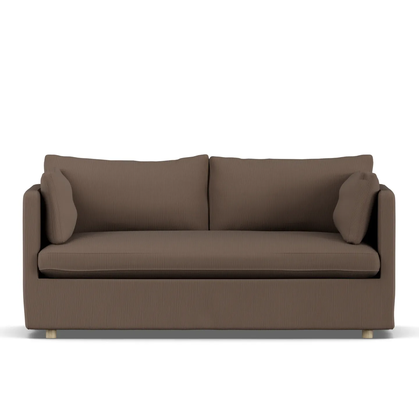 1898 Linnevik Sofa Jump brown 1955-Eiche weiß geölt, 2-sitzig, mit Volant