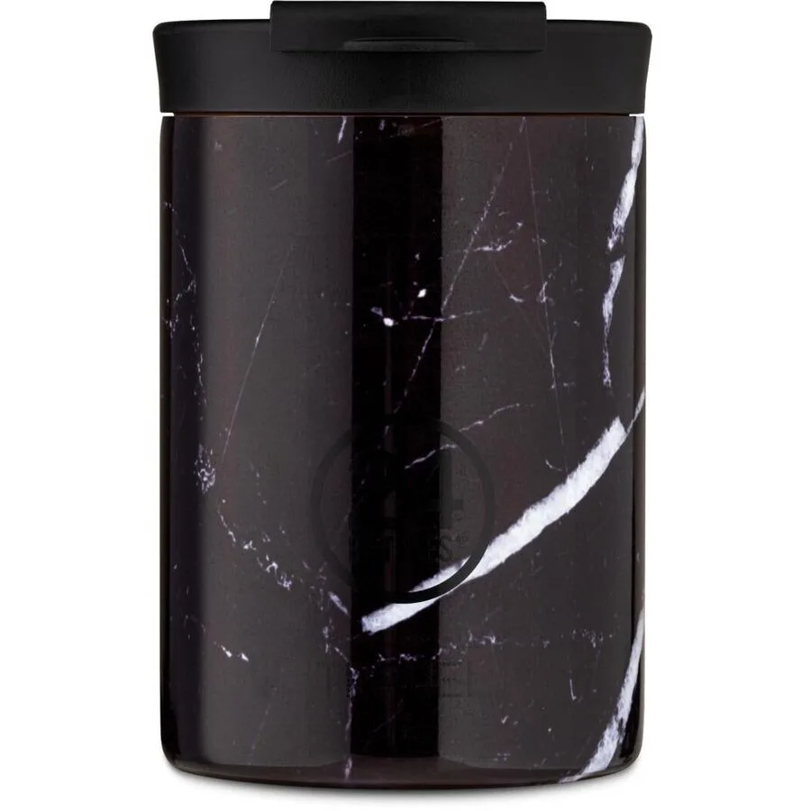 Thermobecher 24 Bottles Weiss Edelstahl 12.5 cm - Farbe: Black Marble