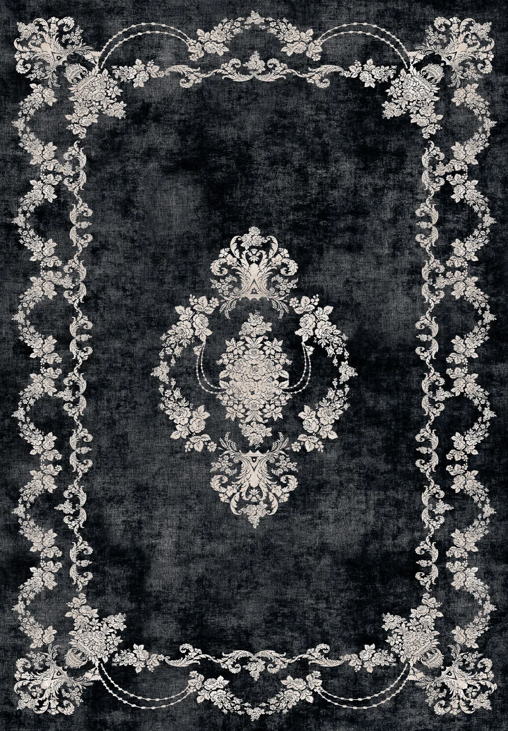 Wilton-teppe - Taknis (svart) (Størrelse: 200 x 280 cm)