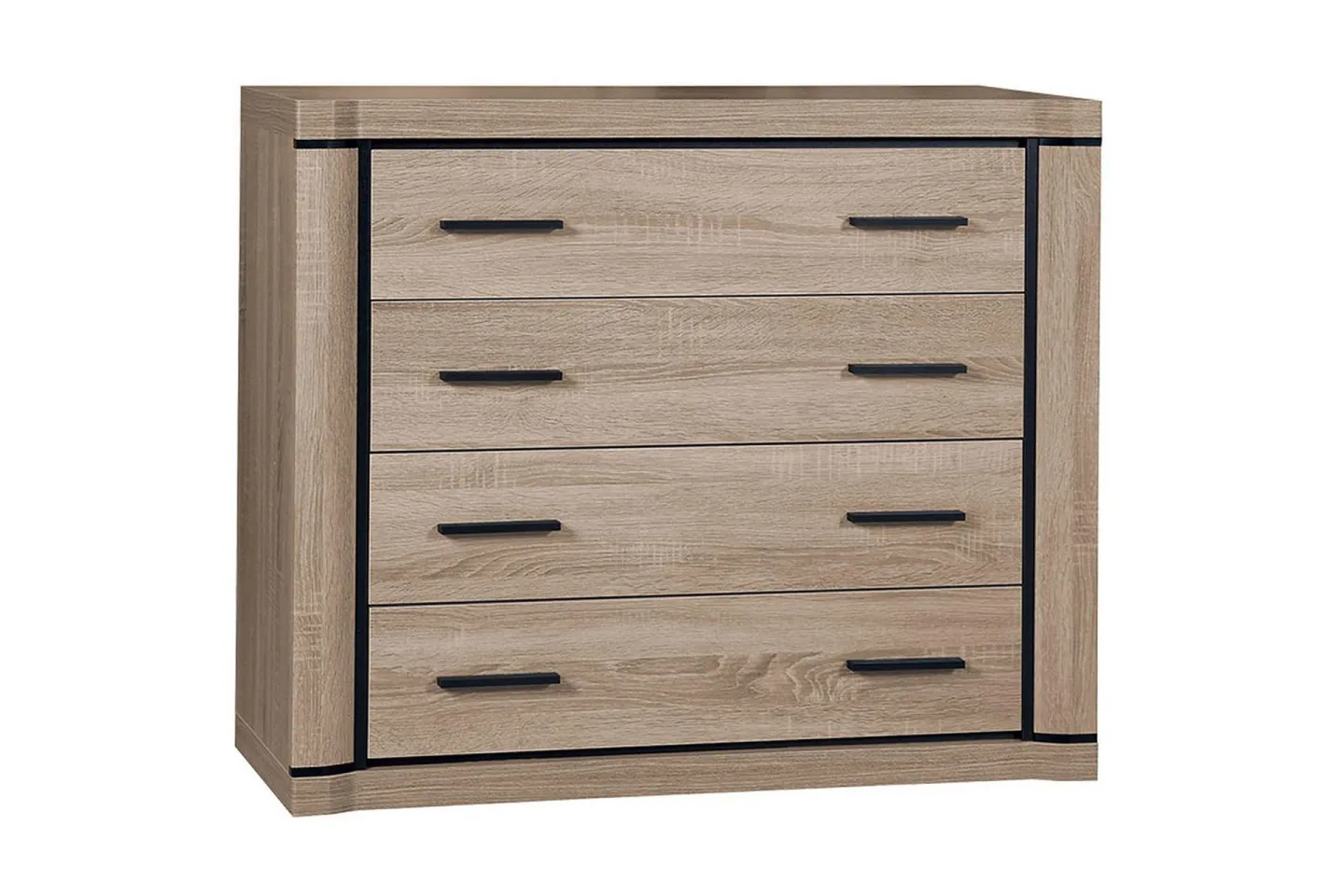 Dallas Skänk 107x43,5x91 cm LED-belysning - Beige/Grå
