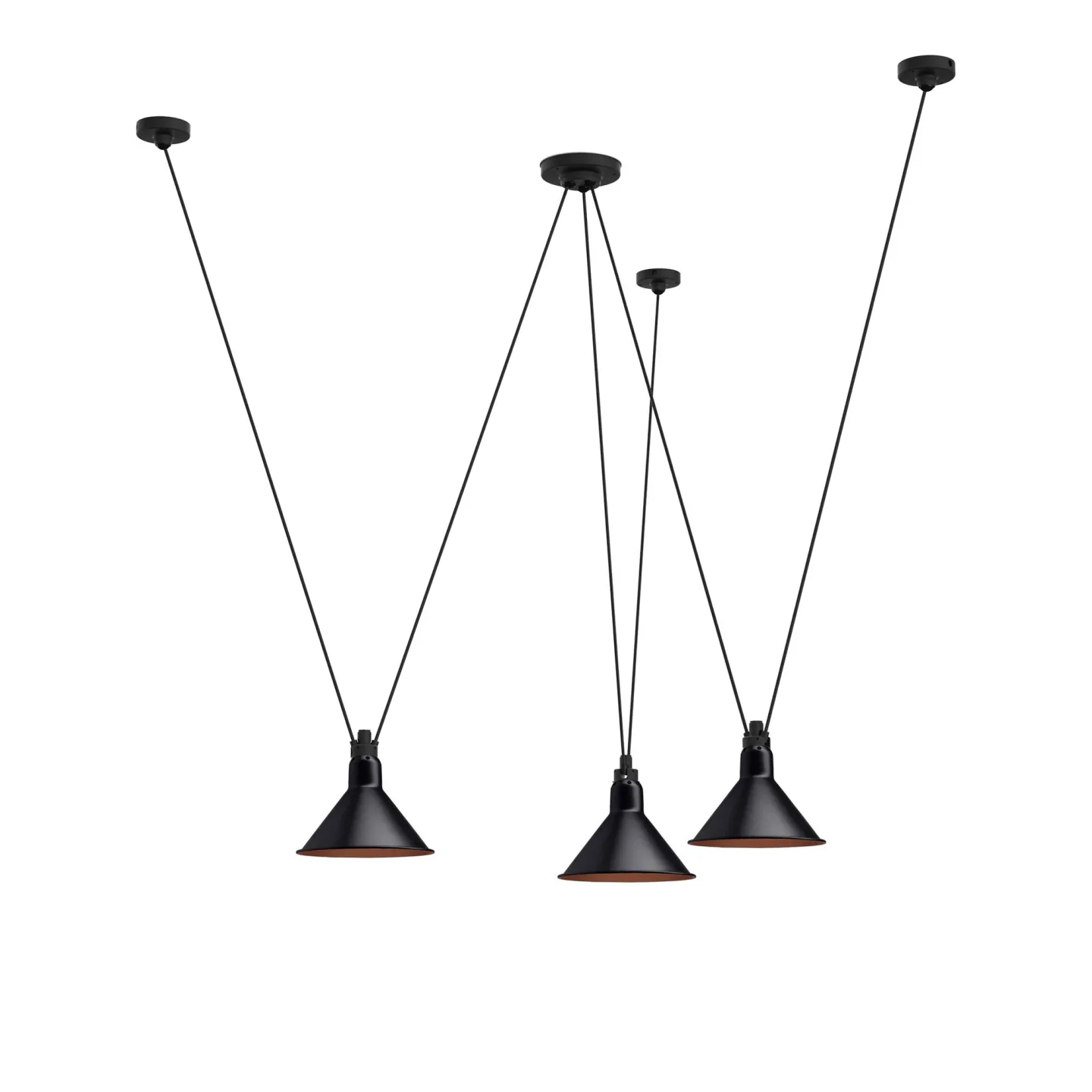 DCWéditions - Les Acrobates De Gras 325 L Conic Black/Copper Inside - Pendellampor - Bernard-Albin Gras - Svart