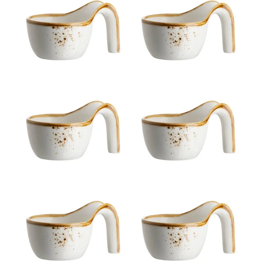 MÄSER Speiseteller-Set 6-tlg. Pintar weiss/braun Porzellan D 5 cm 6 Stk