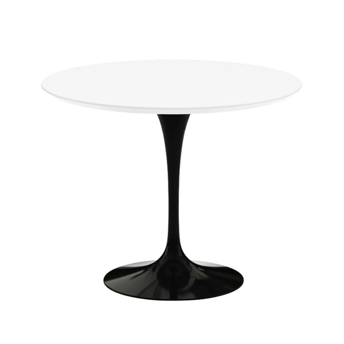 Knoll - Saarinen Round Table - Matbord, Ø 91 cm, Svart underrede, skiva i Vit laminat - Matbord - Eero Saarinen - Vit - Laminat/Metall