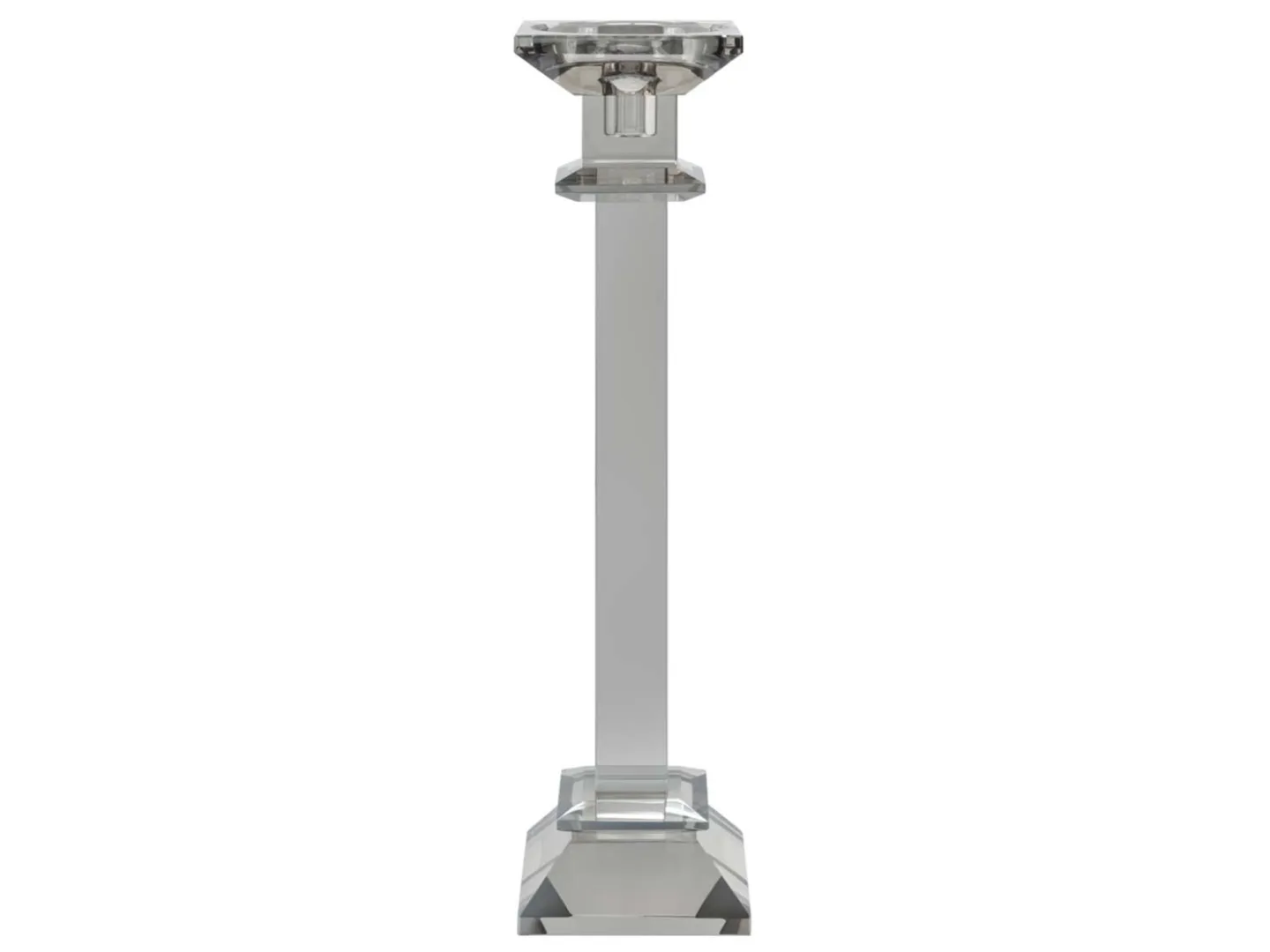 Abhika Kerzenständer Kristallglas Grau H: 36 cm | Schubiger Möbel