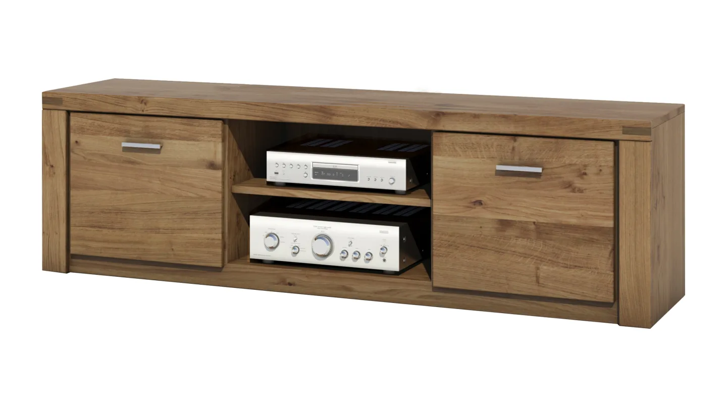 TV-Lowboard Wildeiche massiv geölt 170 cm - TV-Board - FREYJA