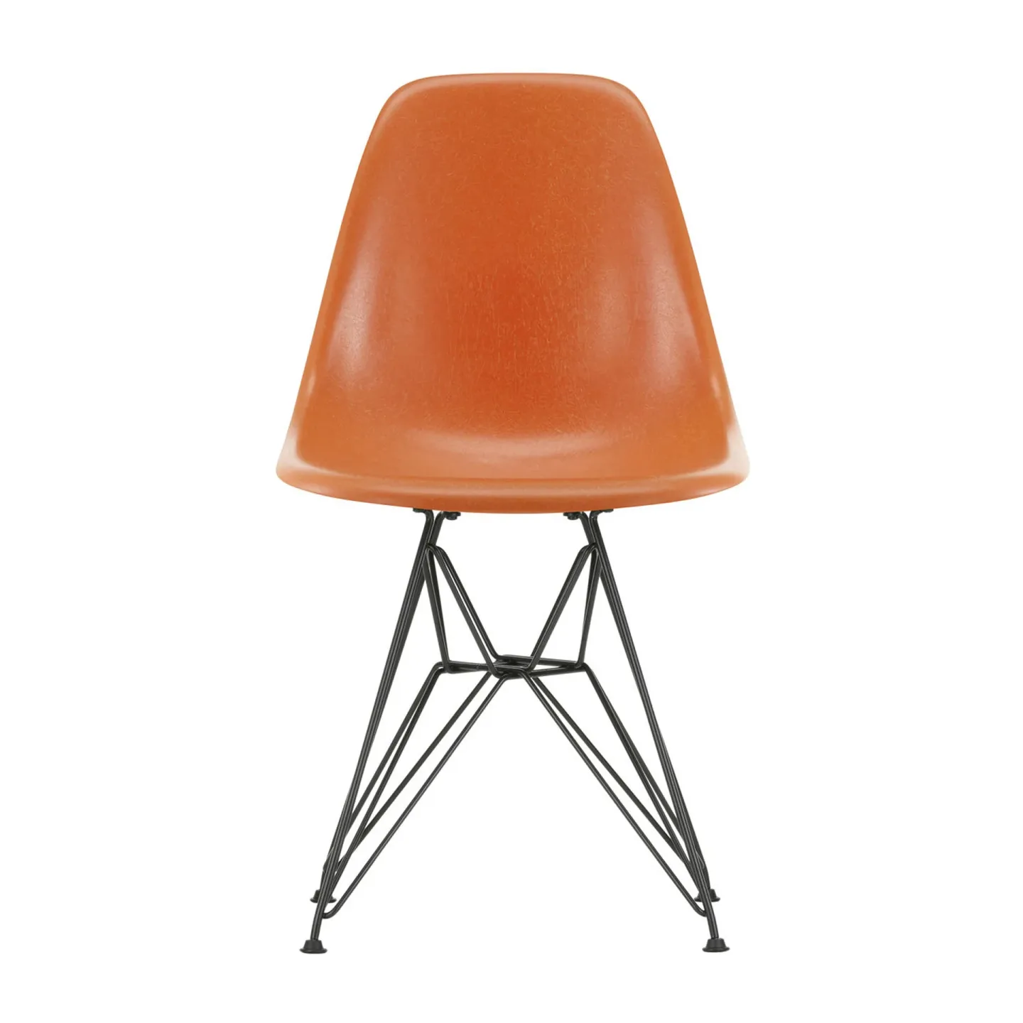 Vitra Eames Fiberglass Side Chair DSR stol Red orange-Dark basic