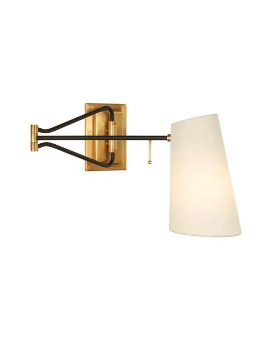 Keil Swing Arm Wall Light Antique Brass/Black