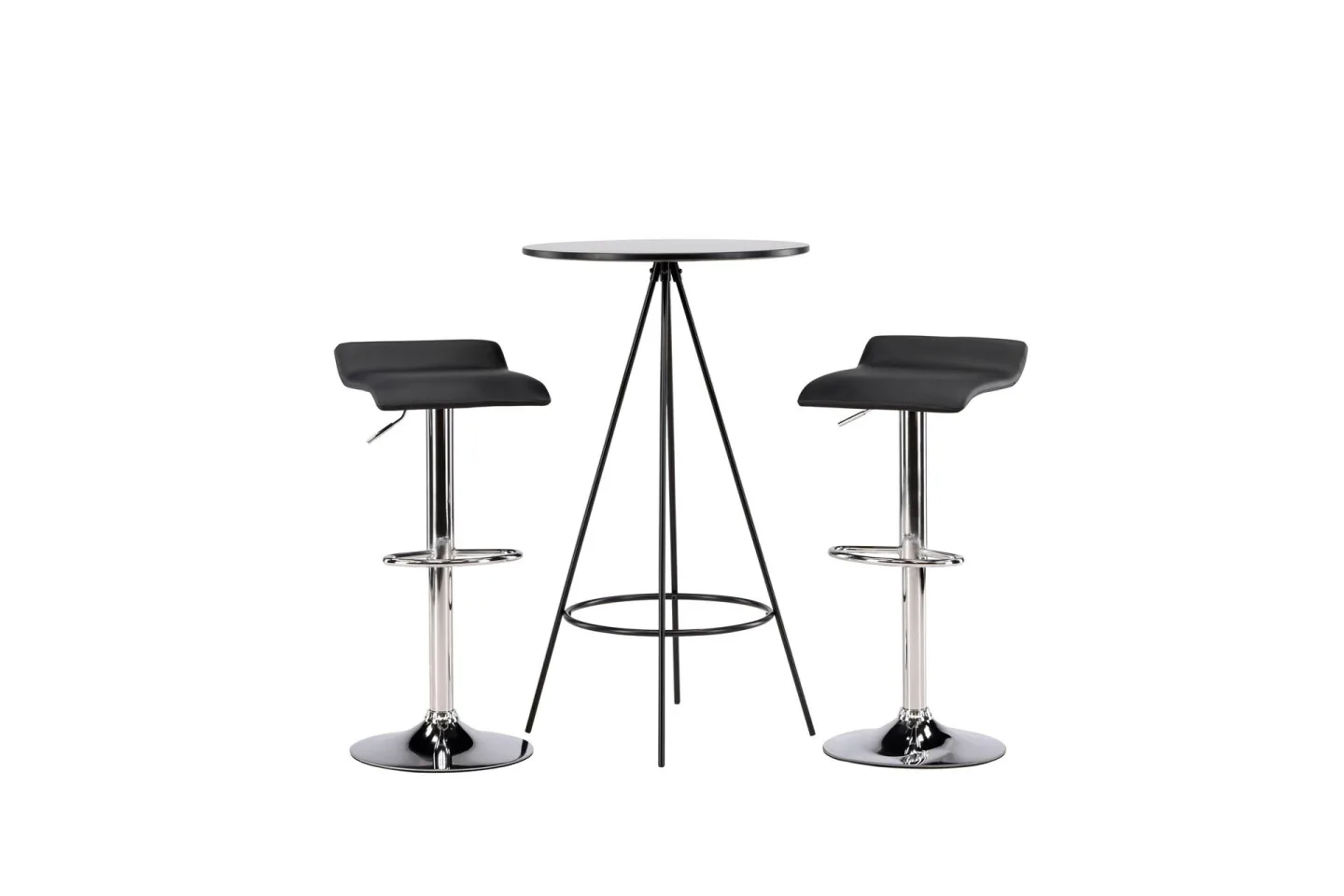Bistro Matgrupp 60 cm Rund med 2 Jonna stolar - Svart