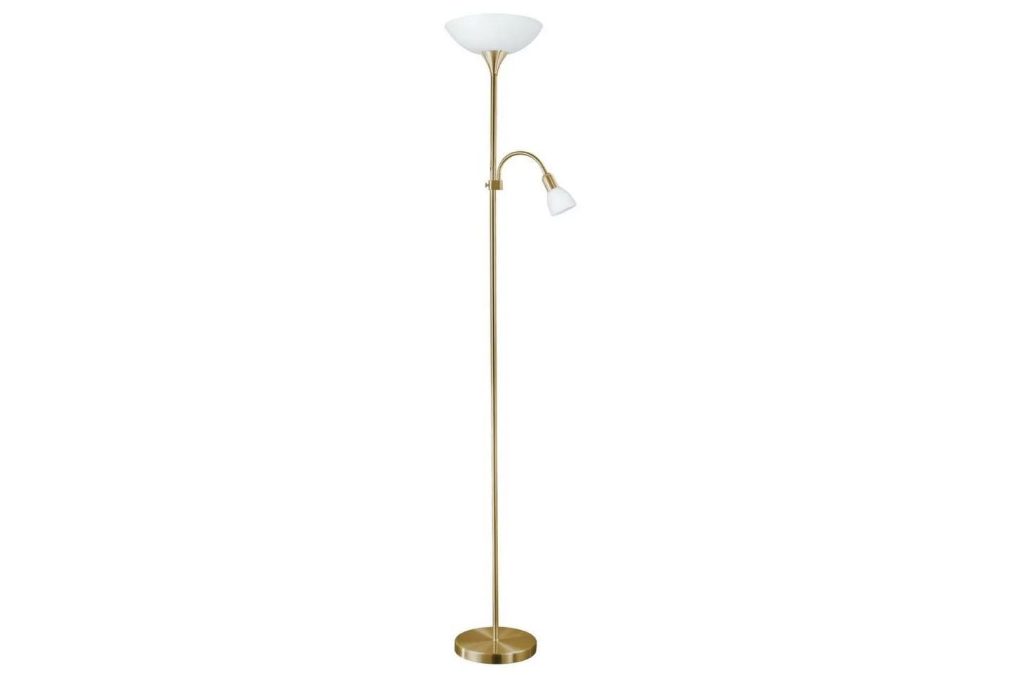 Golvlampa Eglo Up 2 med Läslampa Bronserad Vit - Vit/Brons