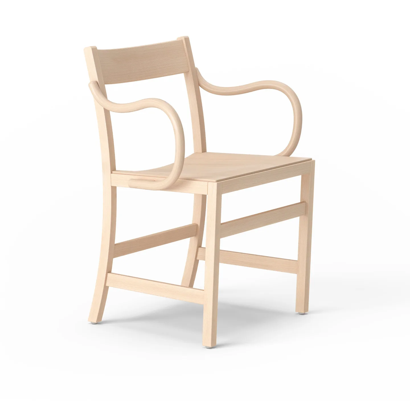 Massproductions - Waiter XL Armchair, Natural Beech, Utan klädsel - Matstolar - Chris Martin - Träfärgad - Trä