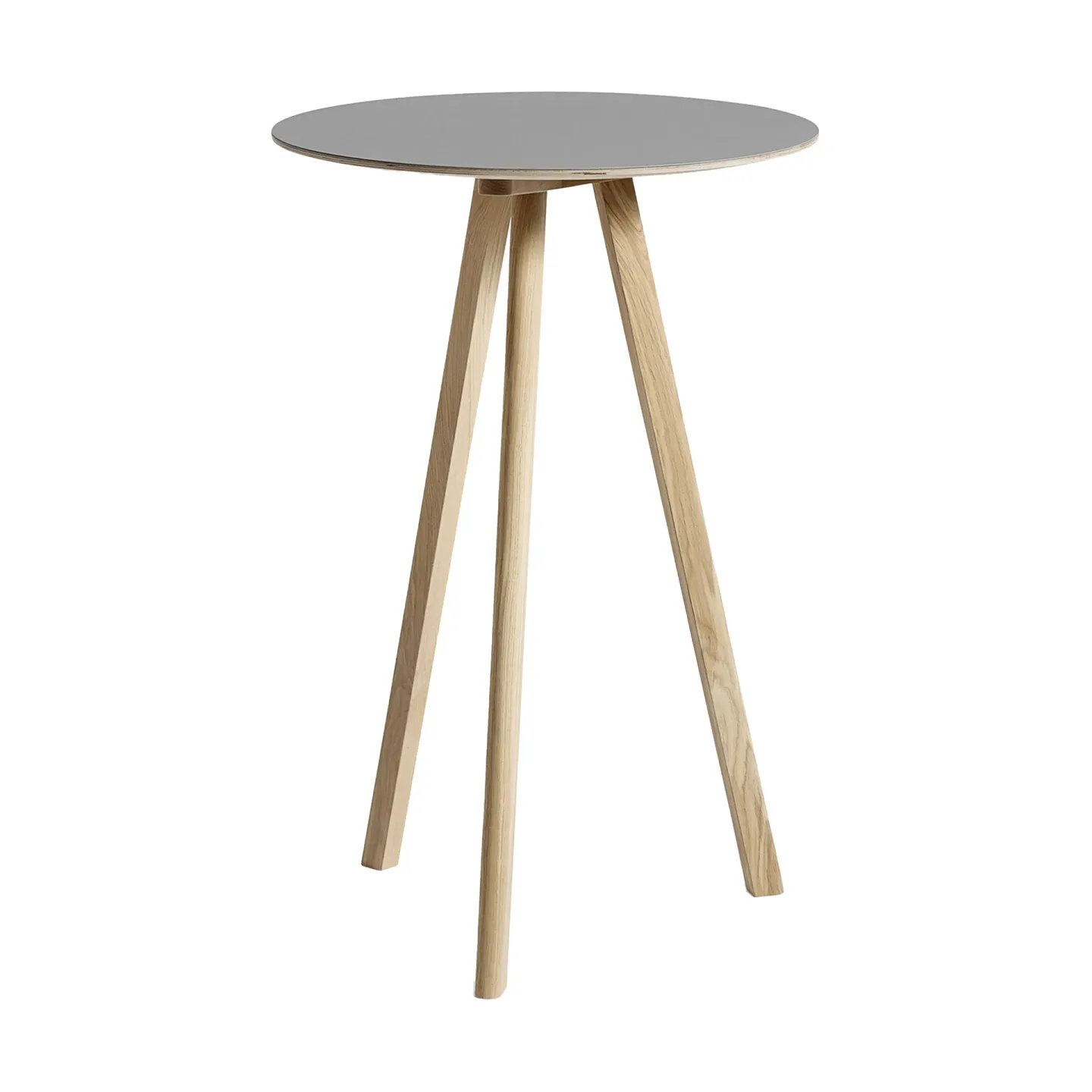 HAY CPH20 2.0 barbord Ø70 cm Grey linoleum-lacquered oak