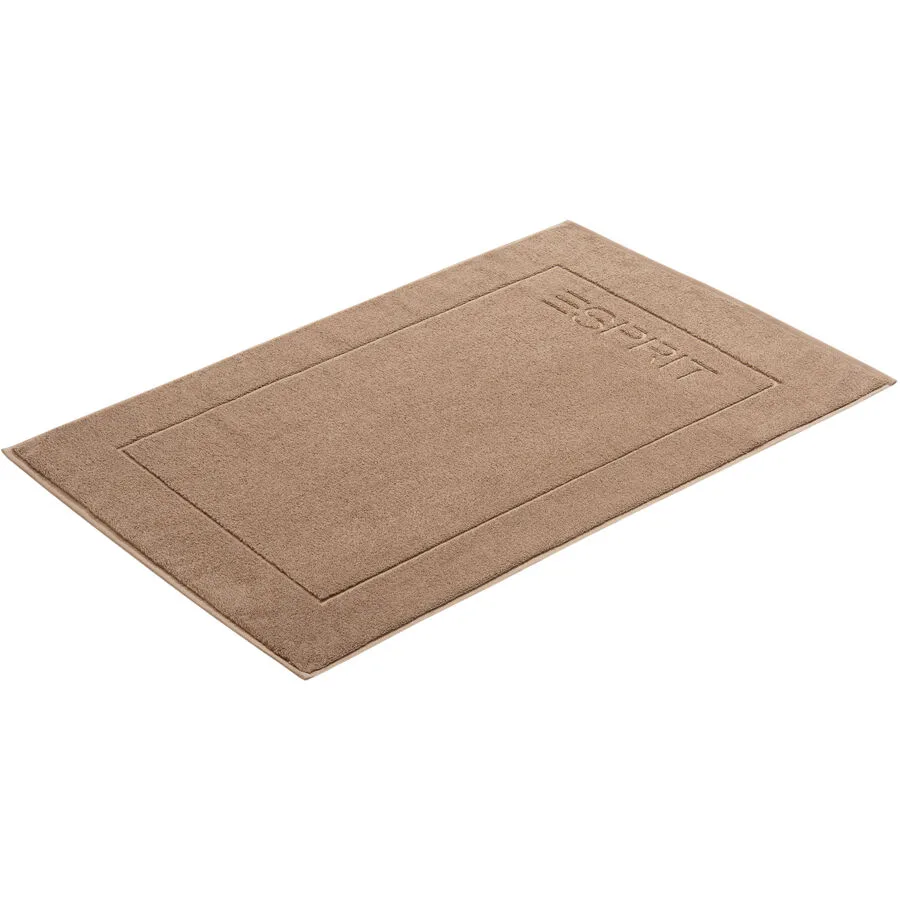 Esprit Badteppich Modern Solid mocca Baumwolle 60 x 90 cm Quadratisch