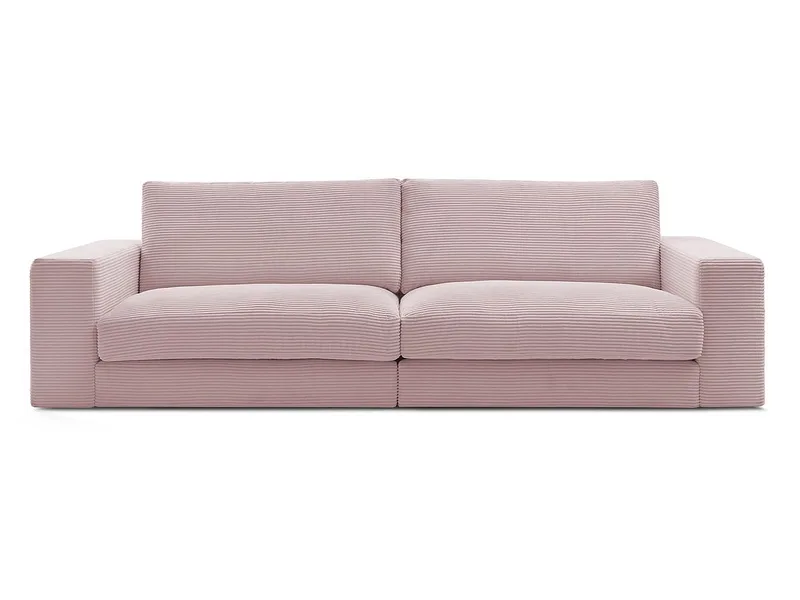 3er Sofa BOBOCHIC LEONARD Cord-Stoff violett