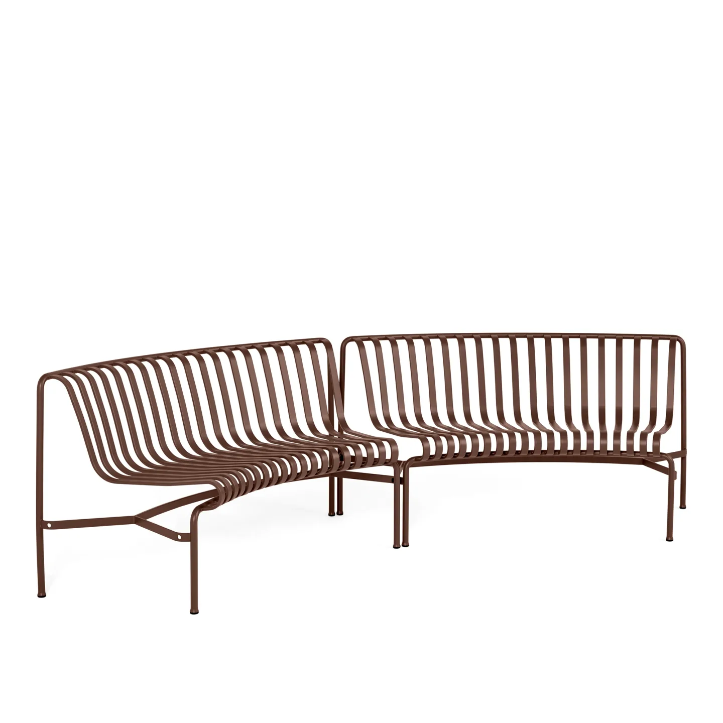 HAY - Palissade Park Dining Bench In/In starter set, Set of 2 - Iron Red - Trädgårdsbänkar - Ronan & Erwan Bouroullec - Röd - Metall