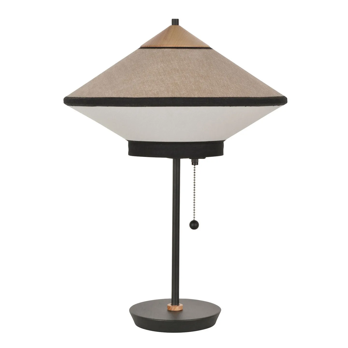 Cymbal Tischleuchte Neutral - Forestier Cymbal S - Wohnzimmer - Design - Stoff / Textil - Mit Schirm