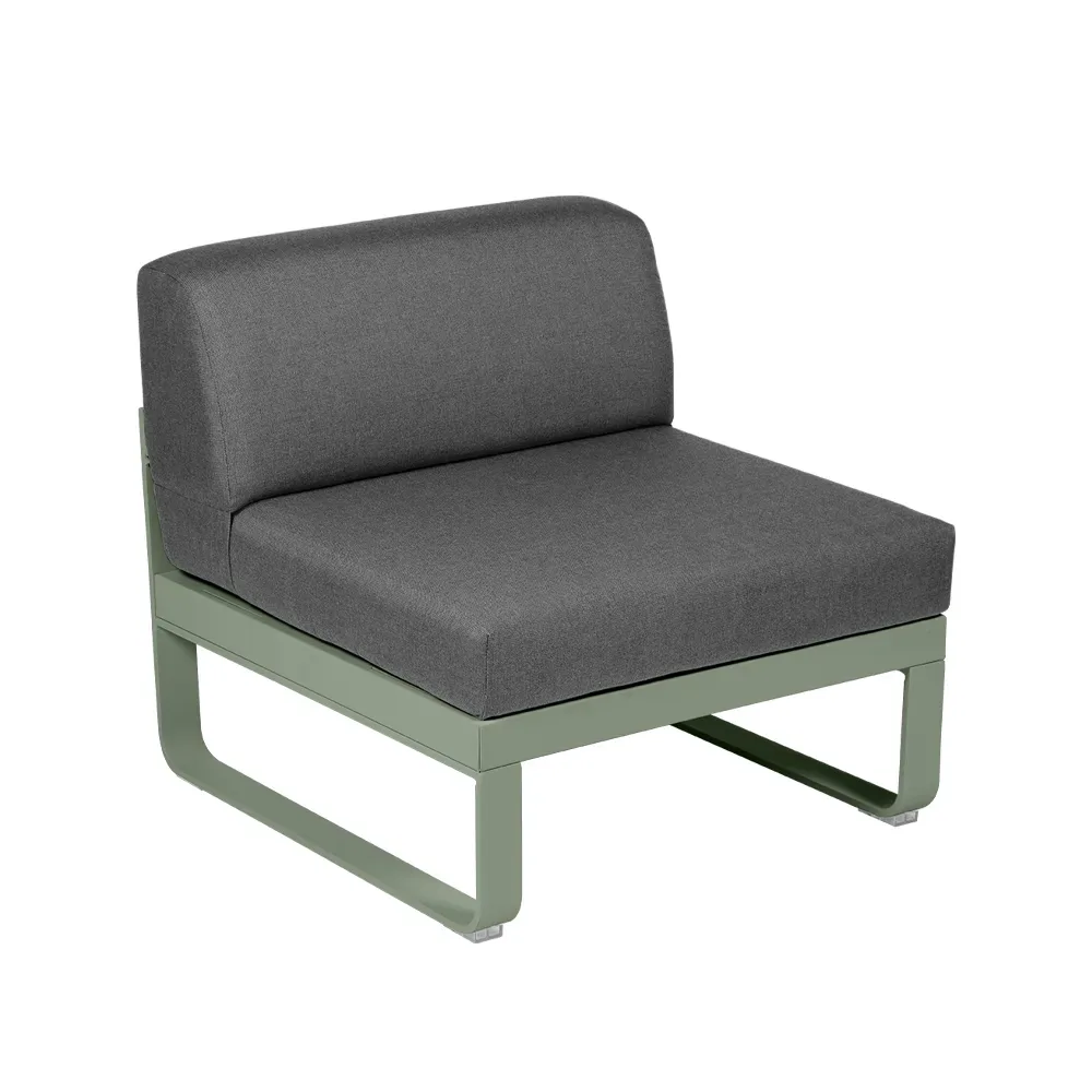 Fermob Bellevie Central modulsoffa Cactus (grön), graphite grey dyna, 1-sits