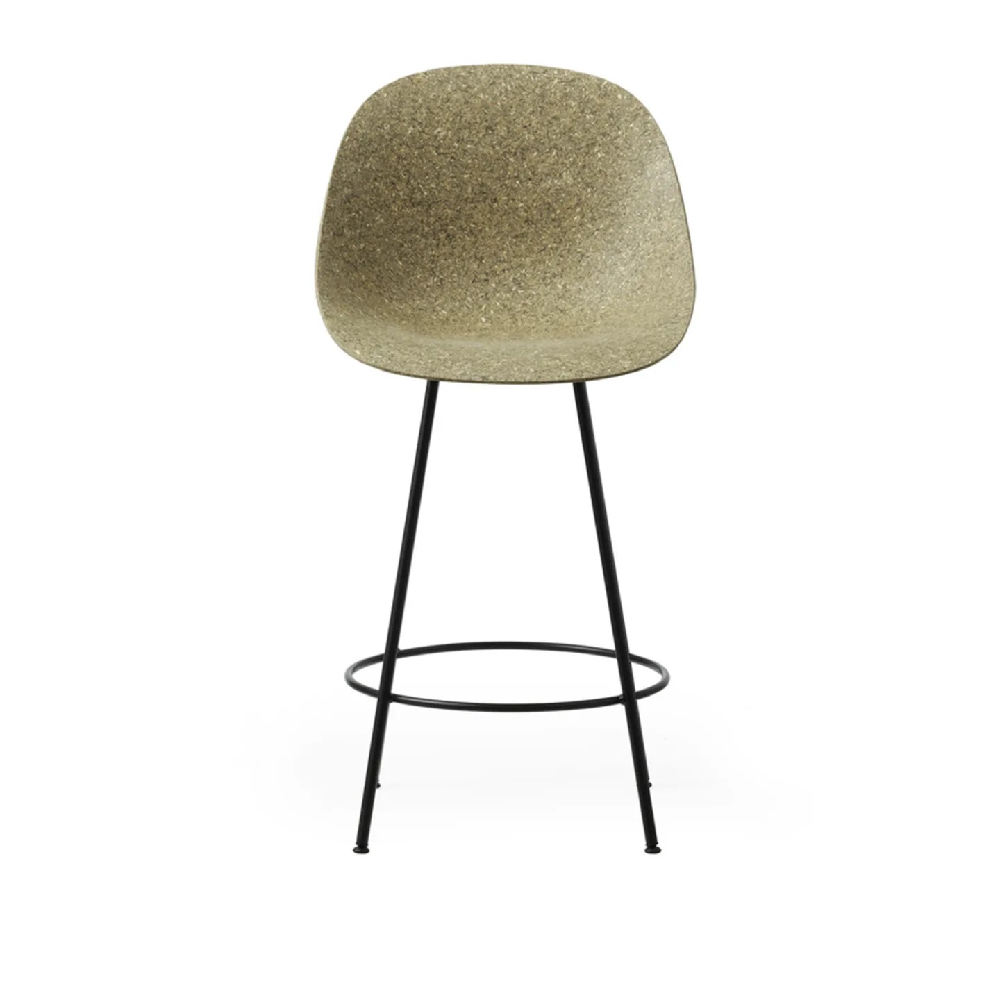 Normann Copenhagen - Mat Bar Chair 65 cm Black Steel Seaweed - Matstolar - Foersom & Hiort-Lorenzen - Beige - Naturmaterial/Metall