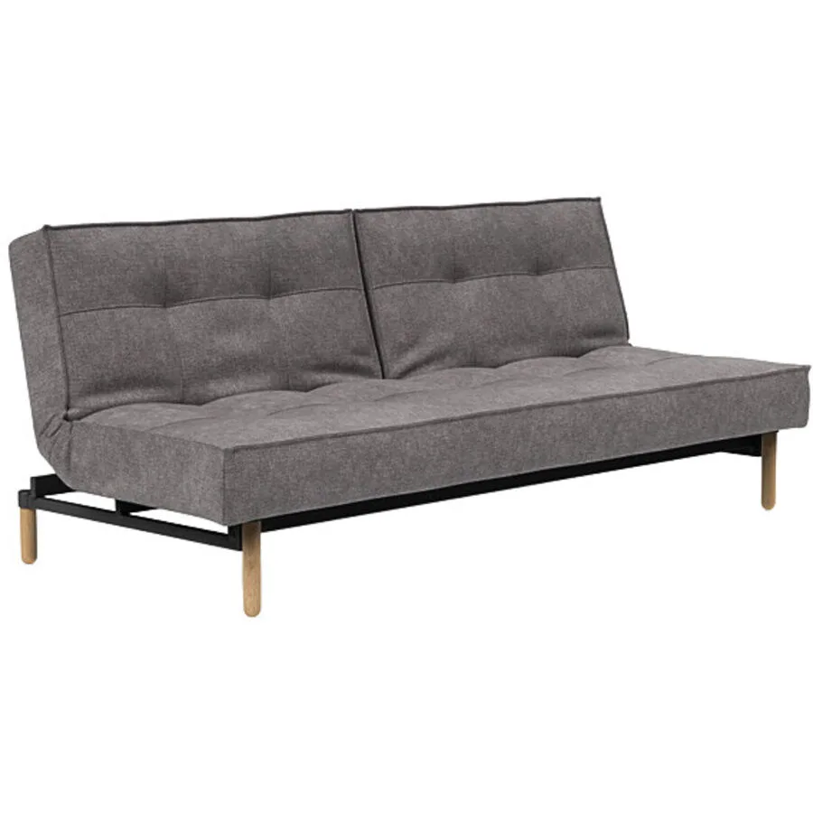 Bettsofa Split Grau Stoff 210 cm 91 cm