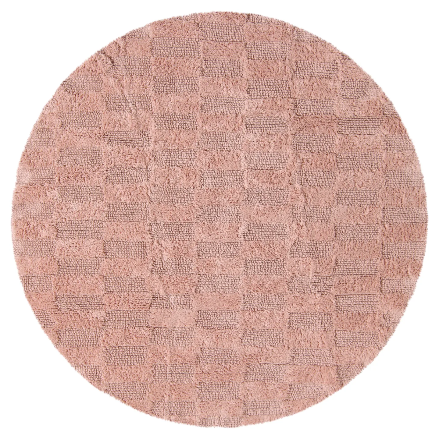 Rund baderomsmatte - Bevin (rosa) (Størrelse: Ø 65 cm)
