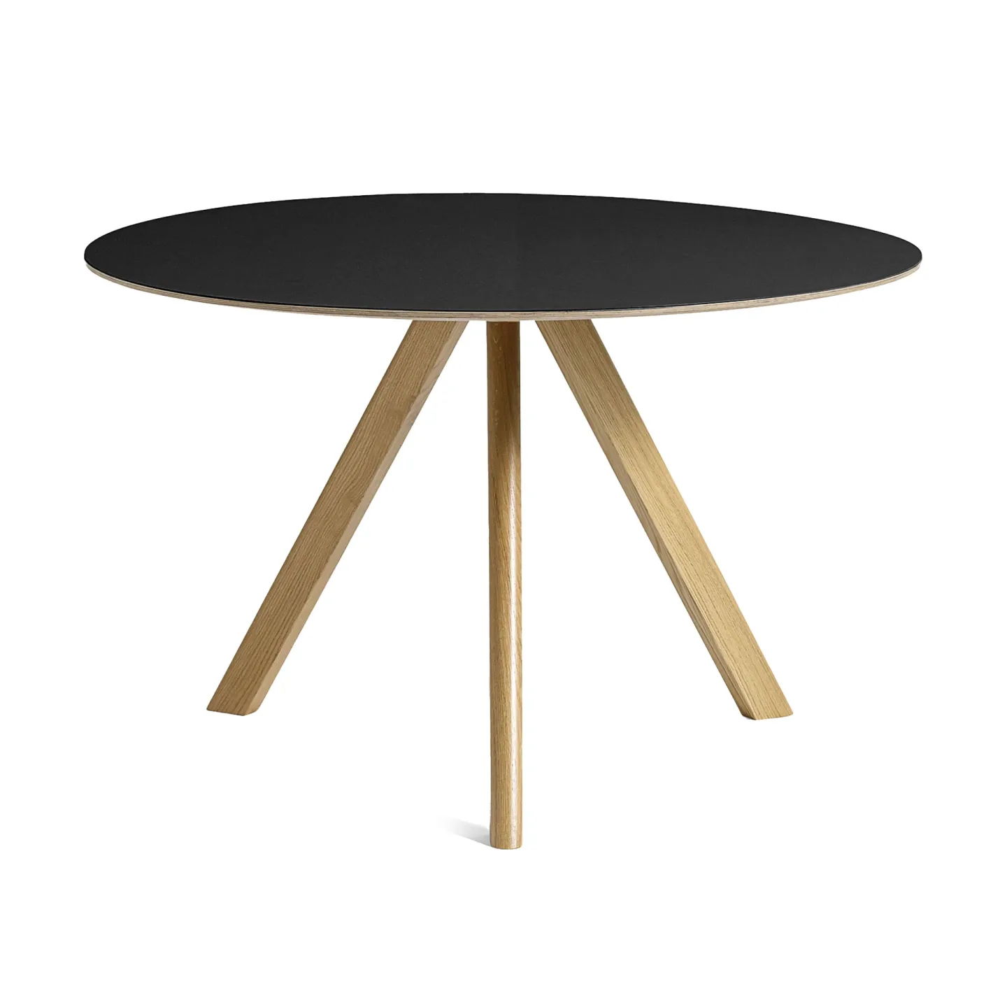 HAY CPH20 2.0 matbord Ø120 cm Black linoleum-lacquered oak