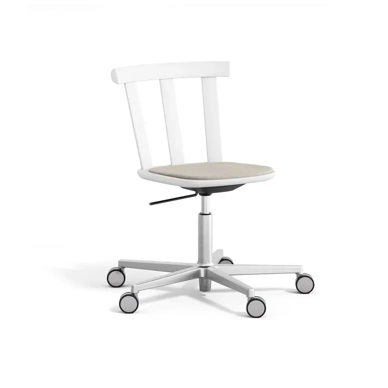 Stolab Alt Drehstuhl mit gepolstertem Sitz Birke Hallingdal 65-103 grey/beige-weiss 21