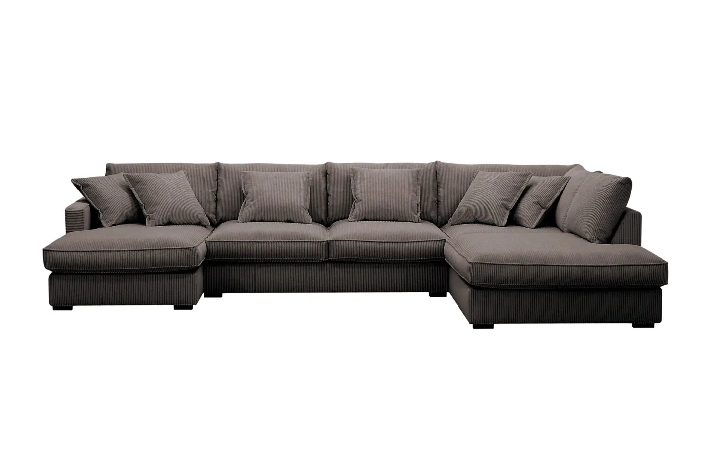 Rossita Lyx 5-sits Vänstervänd U-formad Extra djup Soffa med Divan och Schäslong i Manchester - Brun