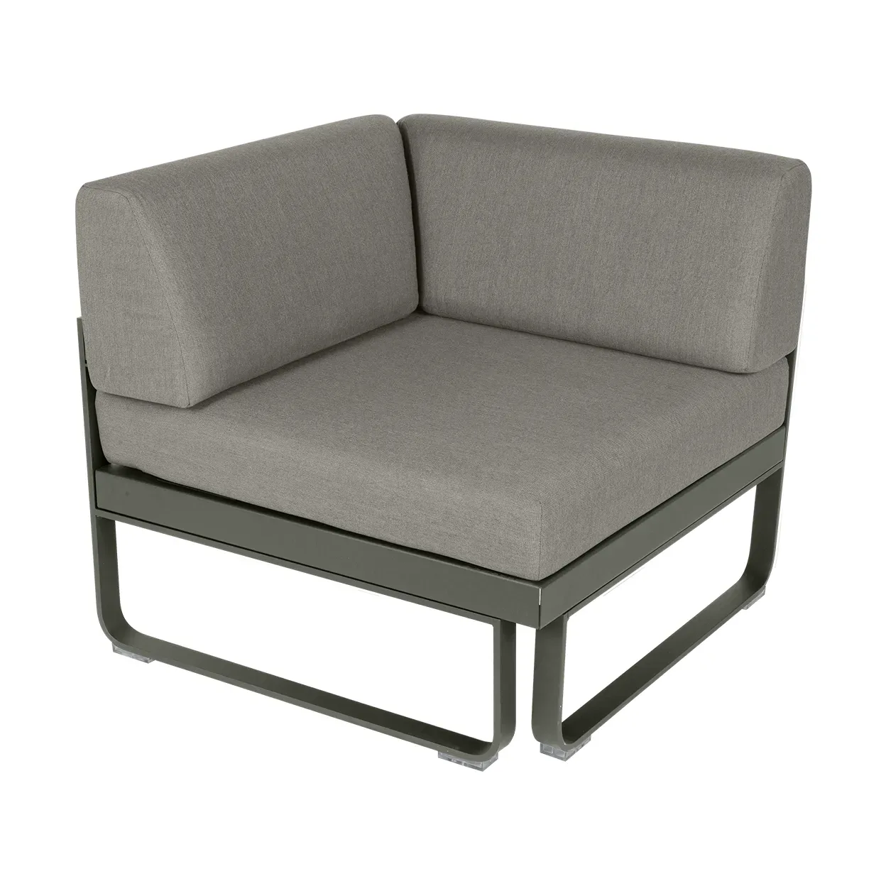 Fermob Bellevie Corner modulsoffa 1-sits Rosemary (grön)-grey taupe dyna