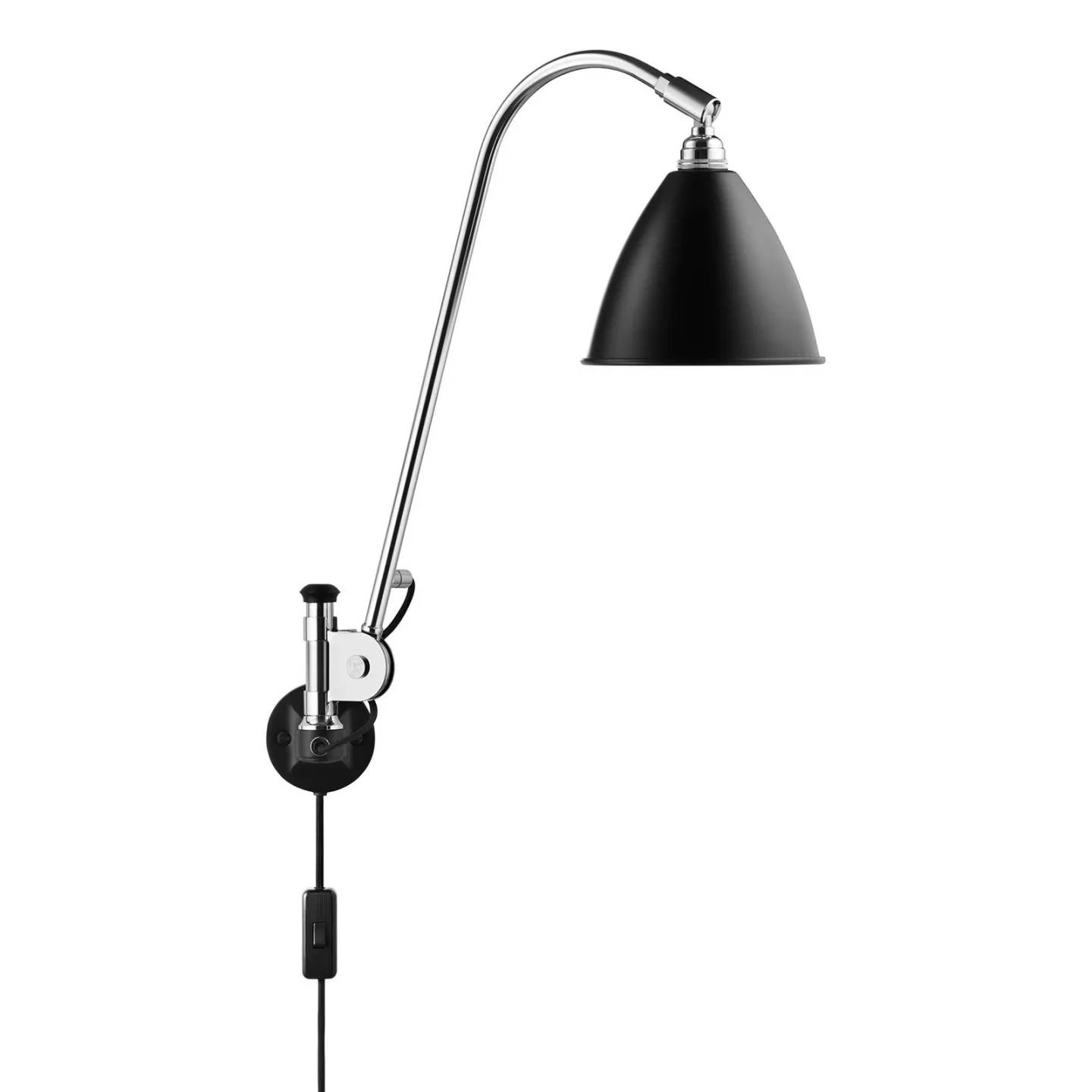 Bestlite BL6 Wandleuchte Ø16 Chrom/Schwarz - GUBI - Wohnzimmer - Design - Metall - Einflammig