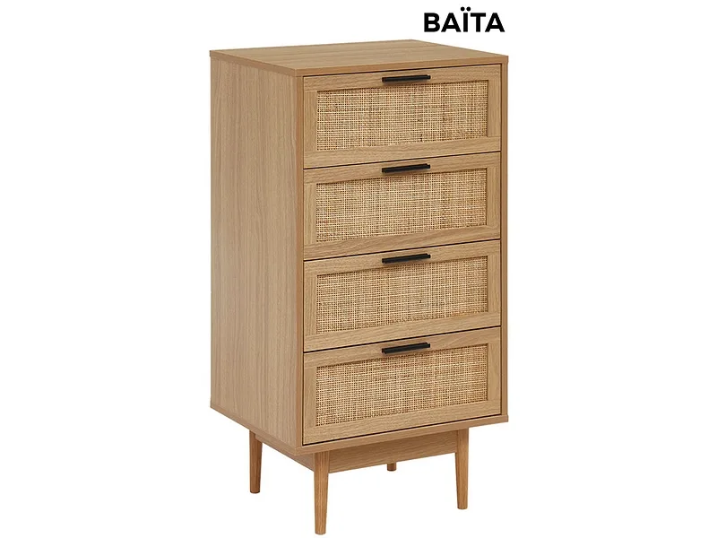 Kommode BAÏTA AMANA 4 Schubladen 39.5x50x95cm holz dekor