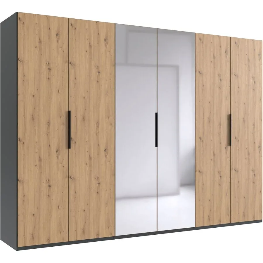 Kleiderschrank Sanko graphit/Eiche Nachbildung Holzwerkstoff B 300 cm