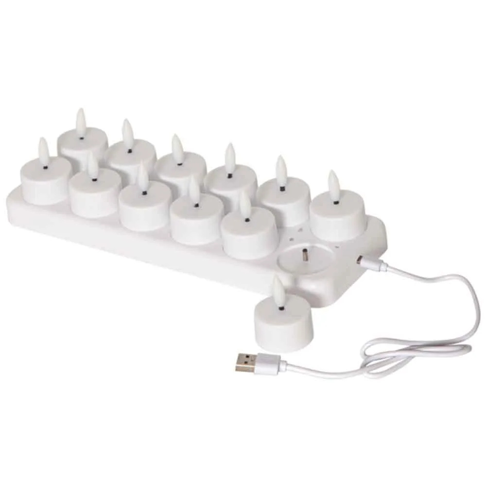LED uppladdningsbara värmeljus 12-pack