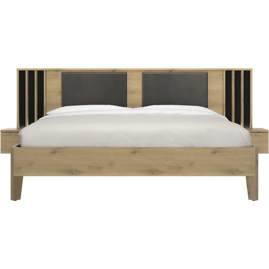Bett Rivo Eiche Dekor Holzwerkstoff 180 x 200 cm